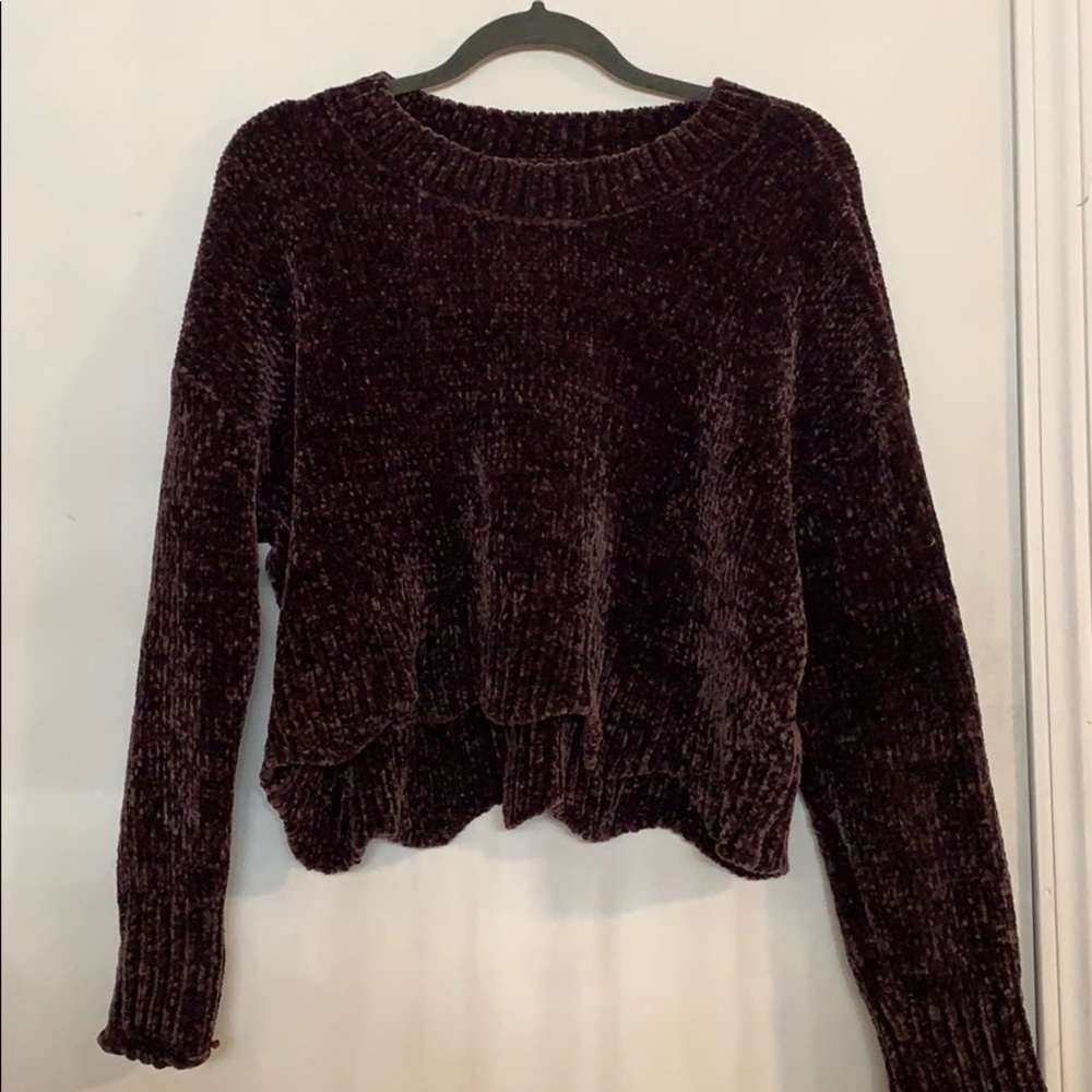 Cropped Chenille Sweater